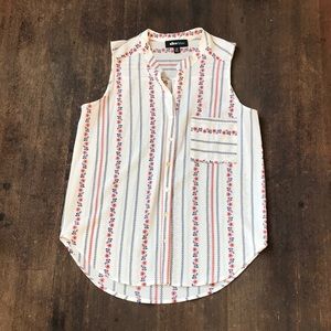 Floral striped Alice Blue tank